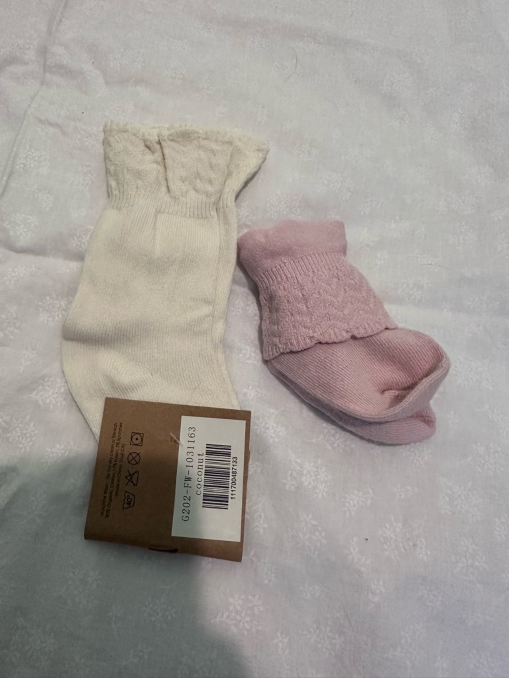kate quinn Cream & Pink Baby Socks